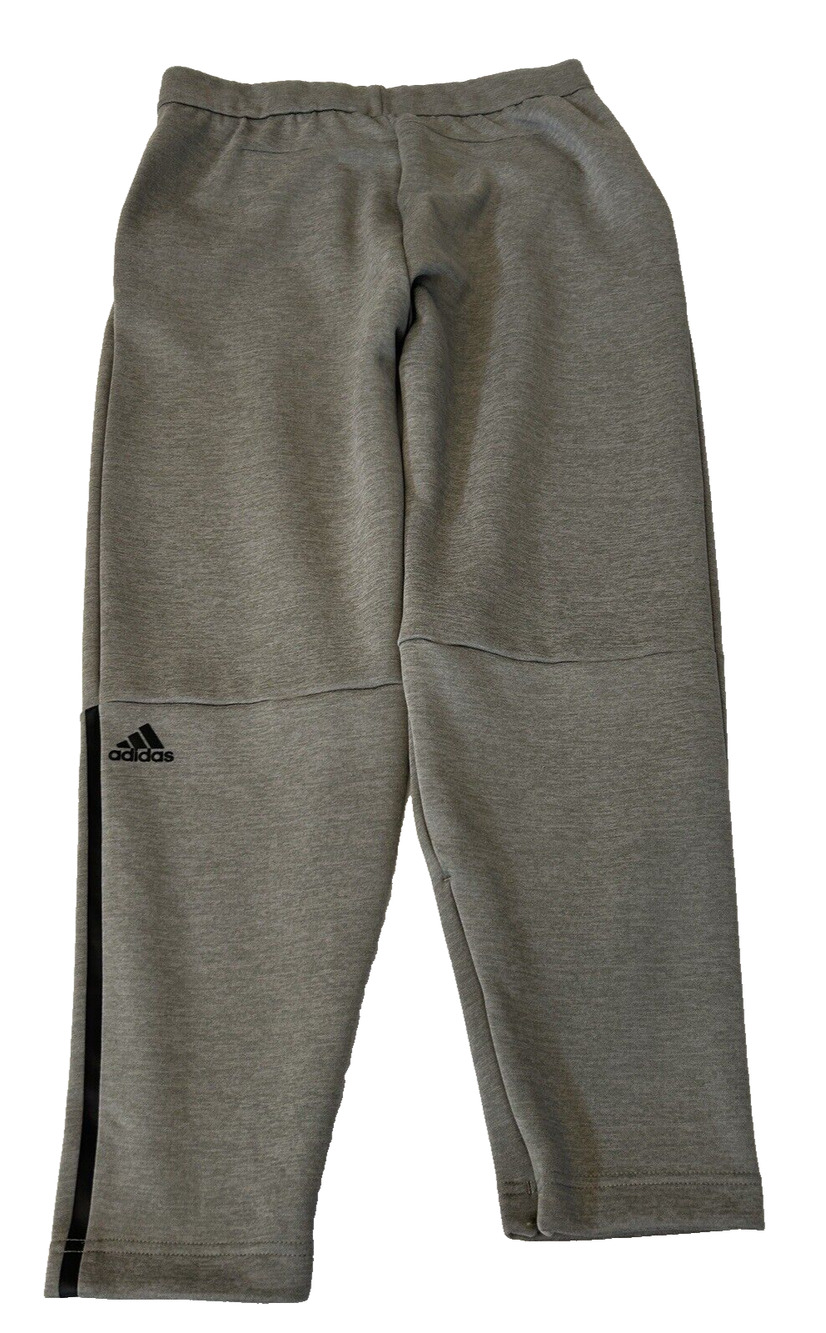 Adidas Climalite Jogger Pants Sz L Green Zip Pockets Pull On Zip Legs Athleisure